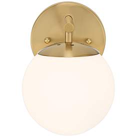 Image4 of Possini Euro Meridian 8 1/2" High Gold and Frosted Glass Wall Sconce more views