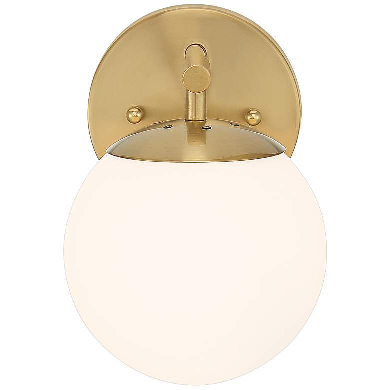 Image 4 Possini Euro Meridian 8 1/2" High Gold and Frosted Glass Wall Sconce more views