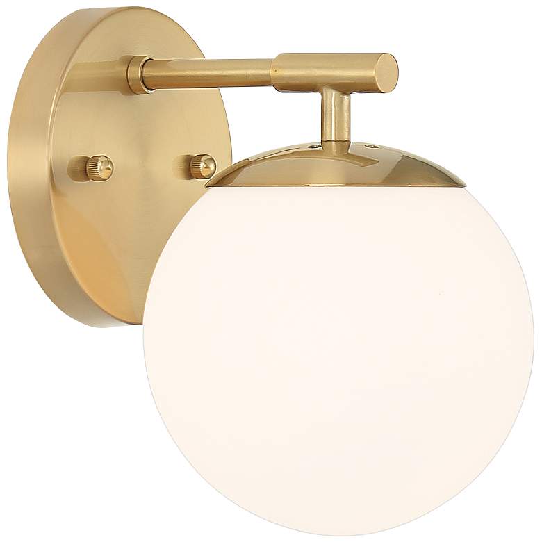 Image 5 Possini Euro Meridian 8 1/2" High Gold and Frosted Glass Wall Sconce more views