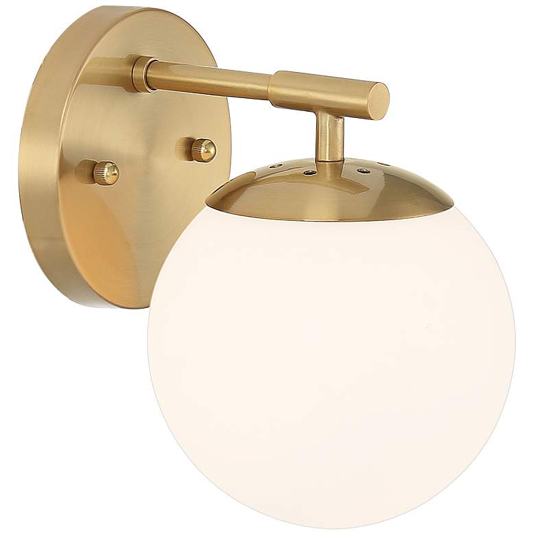 Image 6 Possini Euro Meridian 8 1/2" High Gold and Frosted Glass Wall Sconce more views