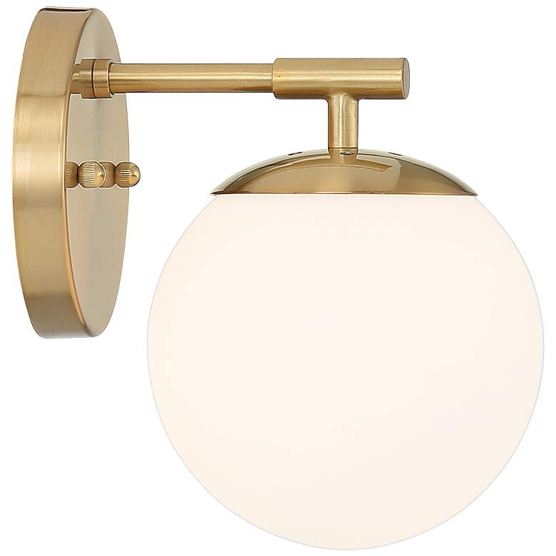 Image 7 Possini Euro Meridian 8 1/2" High Gold and Frosted Glass Wall Sconce more views
