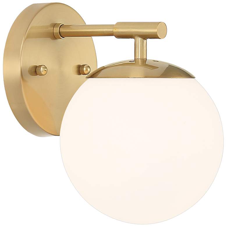 Image 6 Possini Euro Meridian 8 1/2" High Gold and Glass Wall Sconce Set of 2 more views