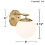 Possini Euro Meridian 8 1/2" High Gold and Glass Wall Sconce Set of 2