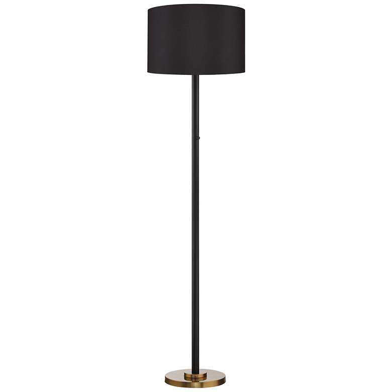 Image 2 Possini Euro Meridian Black Shade 72 inch Light Blaster Floor Lamp