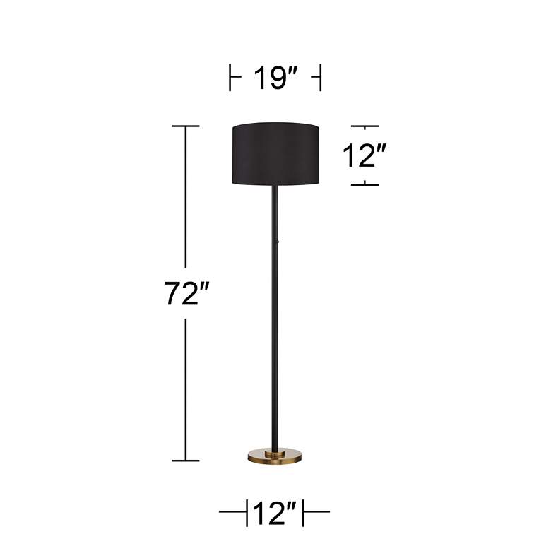 Image 7 Possini Euro Meridian Black Shade 72 inch Light Blaster Floor Lamp more views