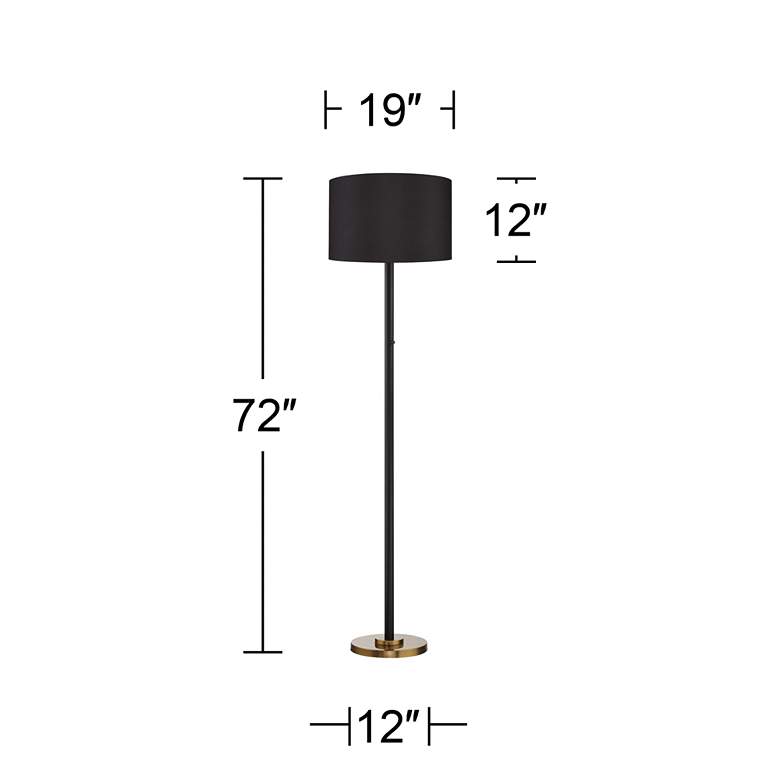 Image 7 Possini Euro Meridian Black Shade 72" Light Blaster Floor Lamp more views