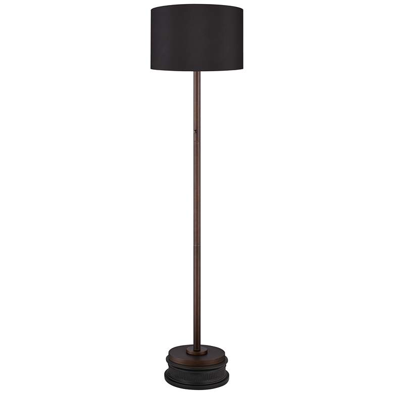 Image 2 Possini Euro Meridian Bronze and Black Light Blaster Floor Lamp with Riser