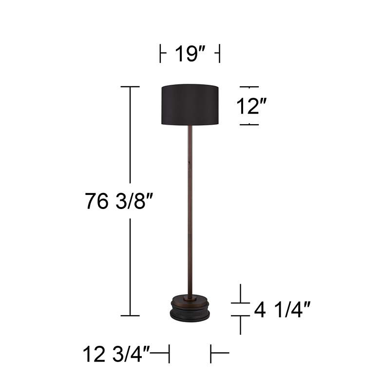 Image 6 Possini Euro Meridian Bronze and Black Light Blaster Floor Lamp with Riser more views
