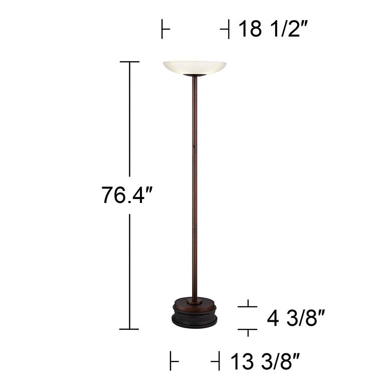 Image 4 Possini Euro Meridian Light Blaster 4-Light Torchiere Lamp with Riser more views