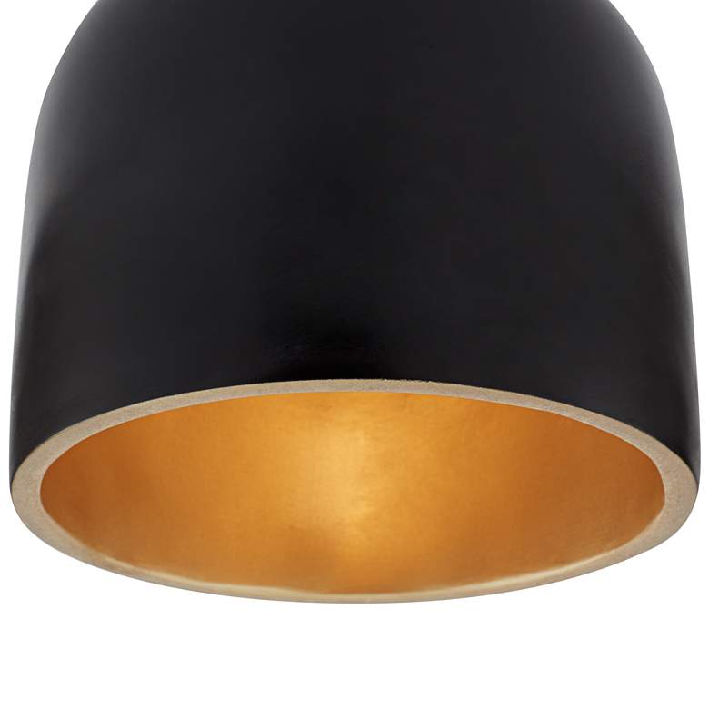 Image 3 Possini Euro Merrick 9 inch Wide Gold and Black Ceiling Light more views