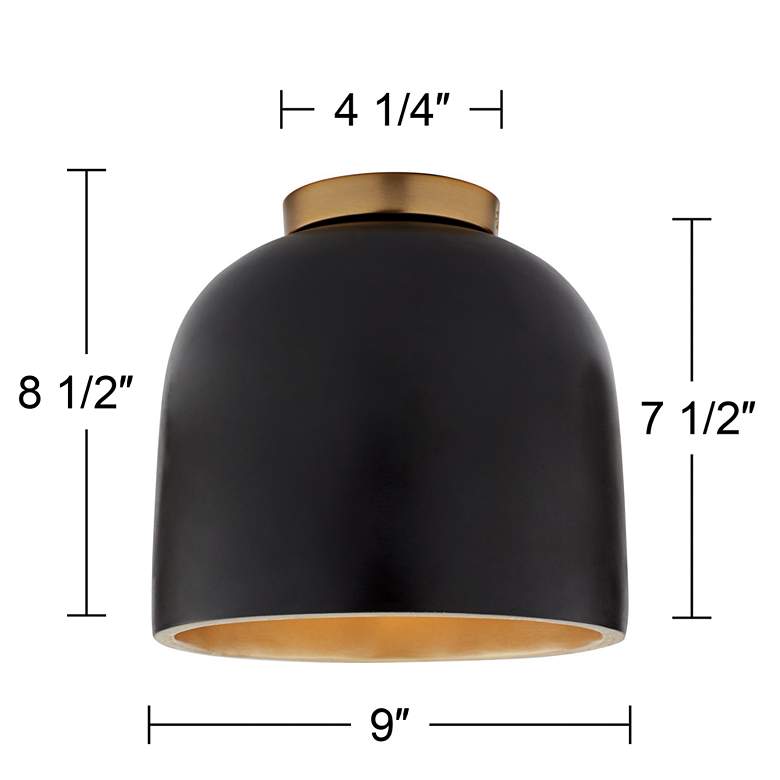 Image 6 Possini Euro Merrick 9" Wide Gold and Black Ceiling Light more views