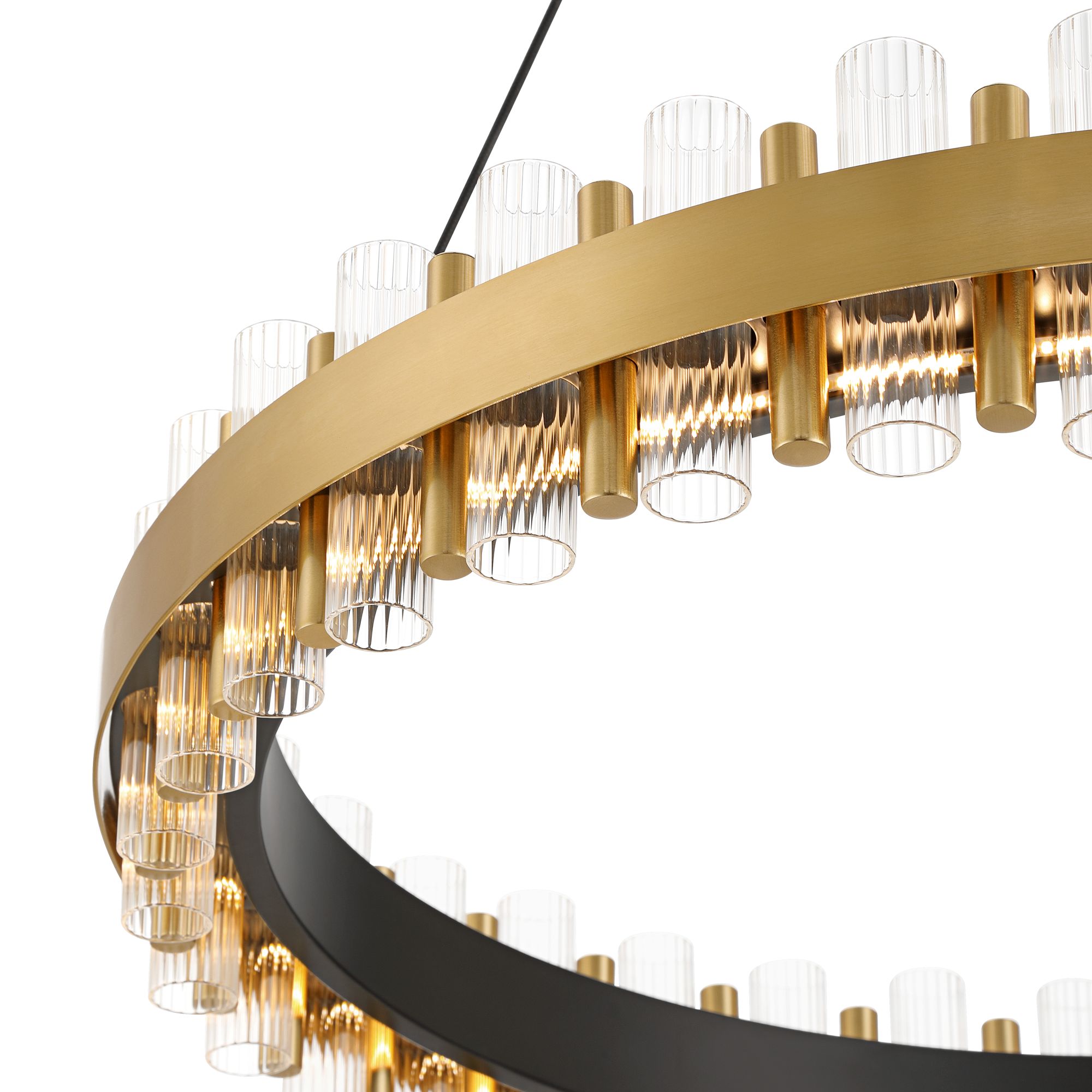 Image 4 Possini Euro Messina 28" Wide Gold and Matte Black LED Ring Chandelier more views