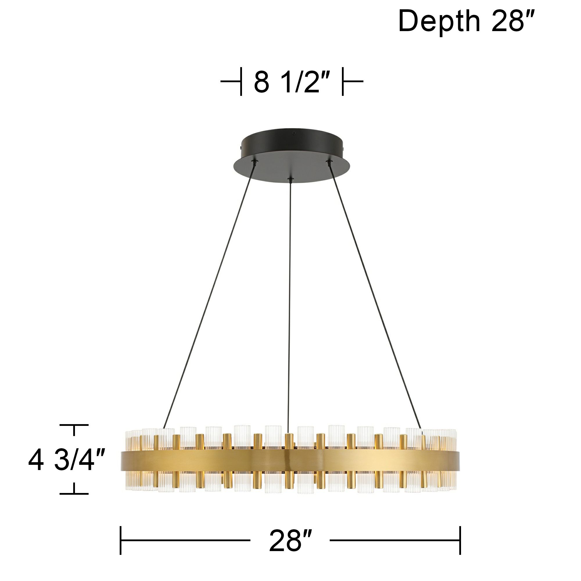 Watch A Video About the Possini Euro Messina Gold and Matte Black LED Ring Chandelier