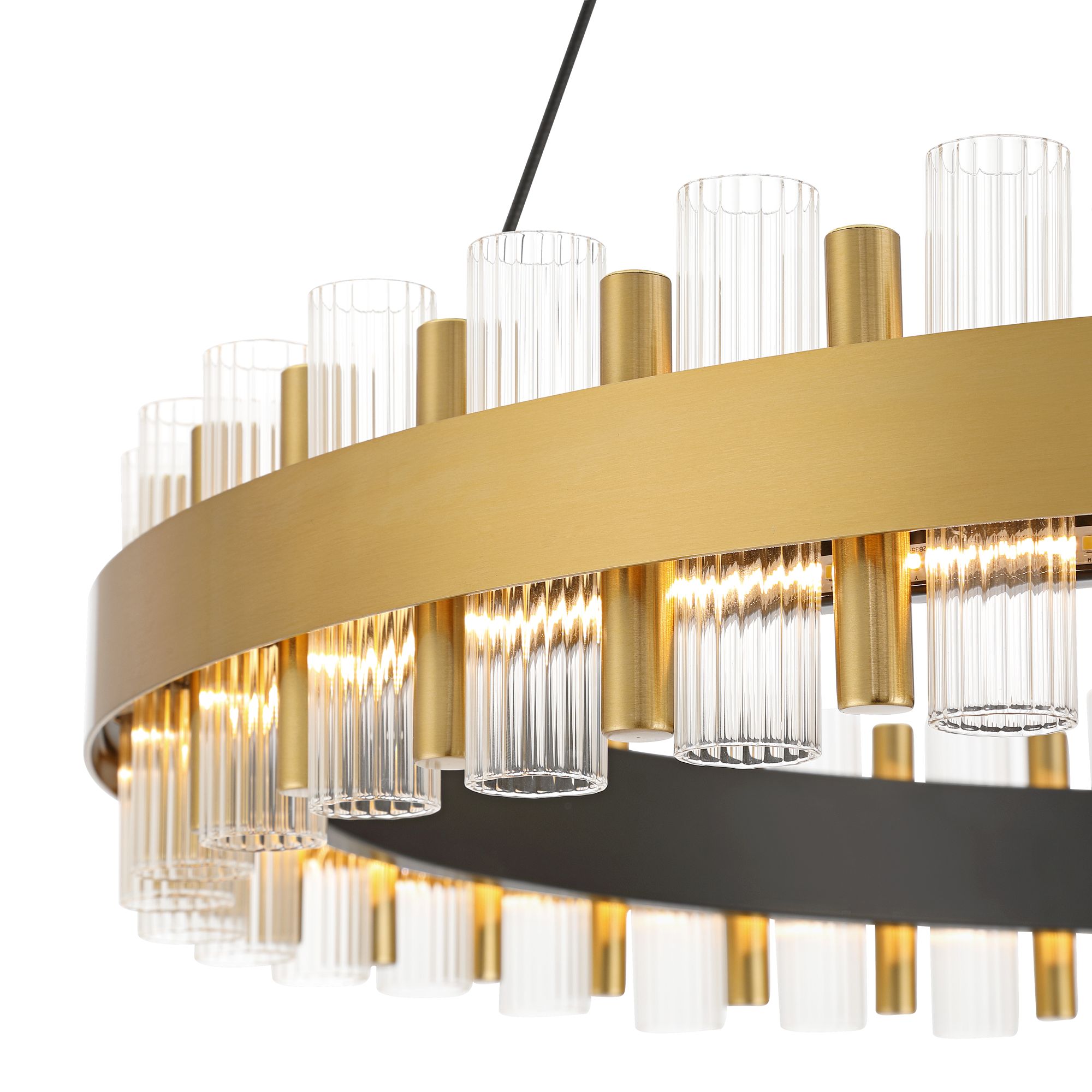 Image 5 Possini Euro Messina 28" Wide Gold and Matte Black LED Ring Chandelier more views