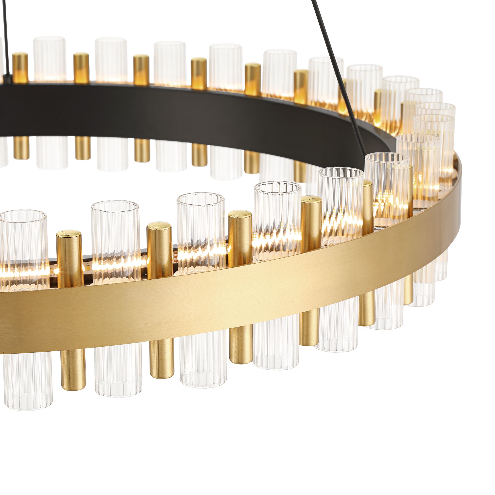 Image 6 Possini Euro Messina 28" Wide Gold and Matte Black LED Ring Chandelier more views
