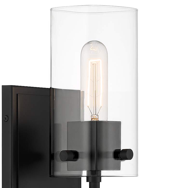 Image 3 Possini Euro Metis 10 1/2" High Black Wall Sconce more views