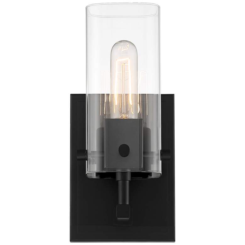 Image 4 Possini Euro Metis 10 1/2" High Black Wall Sconce more views