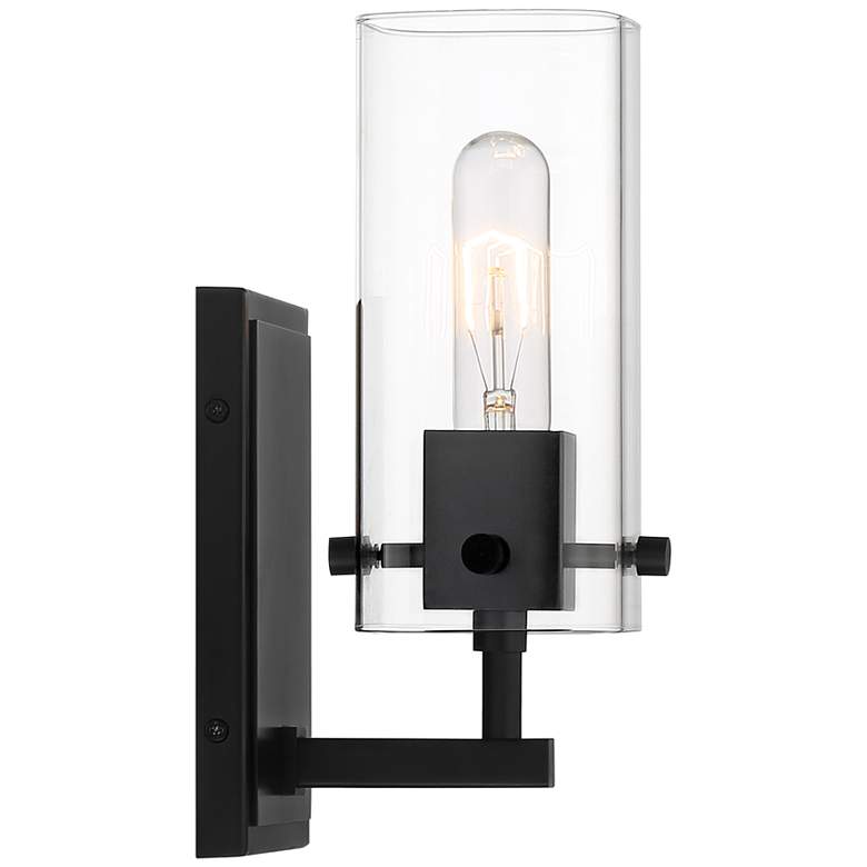 Image 6 Possini Euro Metis 10 1/2" High Black Wall Sconce more views