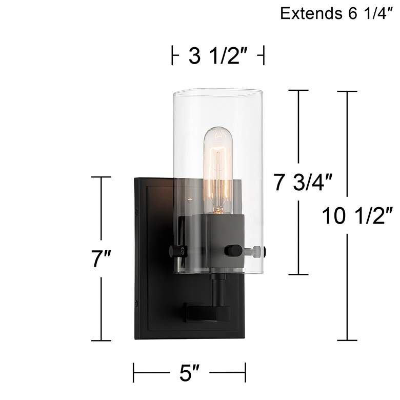 Image 7 Possini Euro Metis 10 1/2" High Black Wall Sconce more views