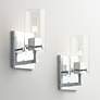 Possini Euro Metis 11" High Chrome and Glass Wall Sconces Set of 2