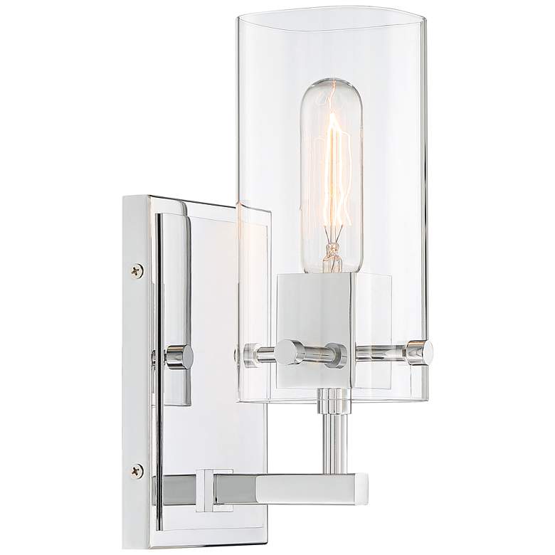 Image 5 Possini Euro Metis 11 inch High Chrome and Glass Wall Sconces Set of 2 more views