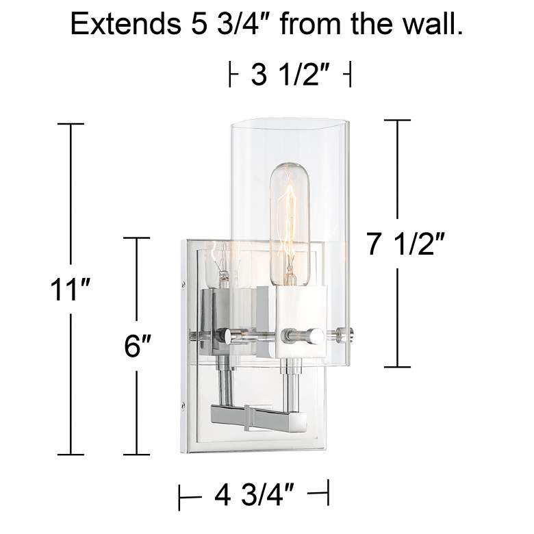 Image 7 Possini Euro Metis 11 inch High Chrome Wall Sconce more views