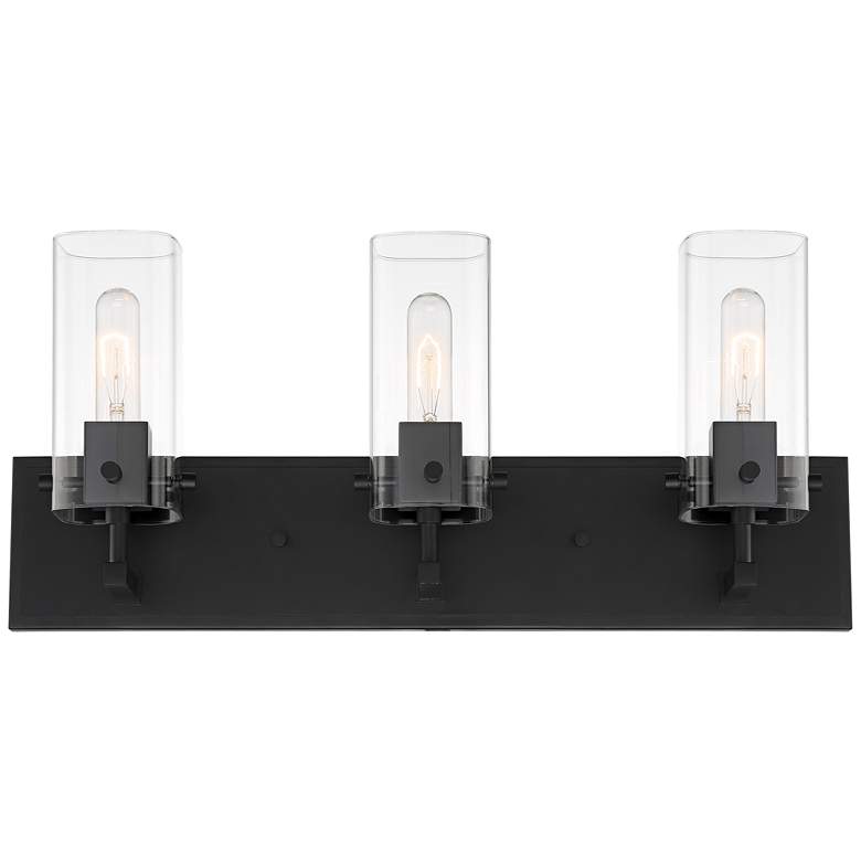 Image 4 Possini Euro Metis 24 1/4" Black and Clear Glass 3-Light Bath Light more views