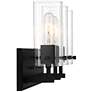 Possini Euro Metis 24 1/4" Black and Clear Glass 3-Light Bath Light