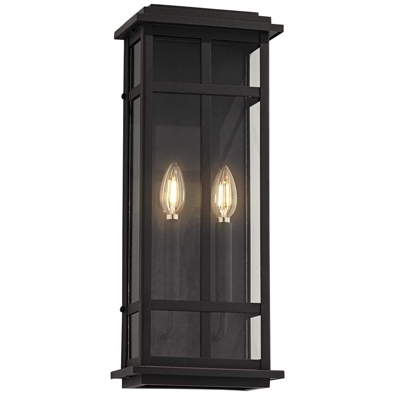 Image 2 Possini Euro Metrix 20" High Black 2-Light Rectangular Wall Sconce