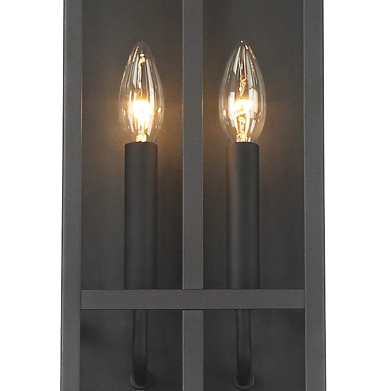 Image 2 Possini Euro Metrix 20 inch High Black 2-Light Rectangular Wall Sconce more views