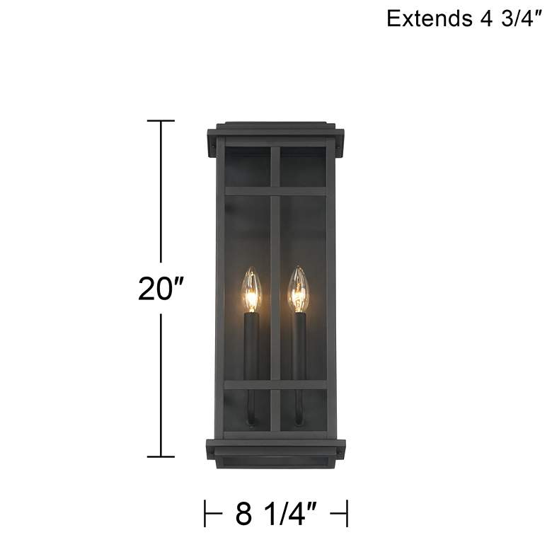 Image 6 Possini Euro Metrix 20 inch High Black 2-Light Rectangular Wall Sconce more views