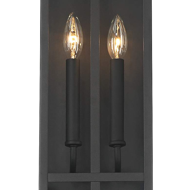 Image 3 Possini Euro Metrix 26 inch High Black 2-Light Rectangular Outdoor Light more views