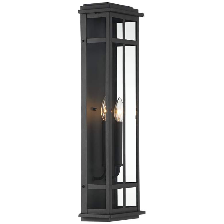 Image 6 Possini Euro Metrix 26" High Black 2-Light Rectangular Outdoor Light more views