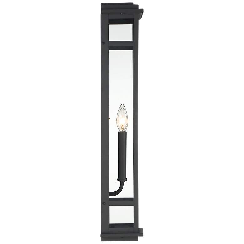 Image 7 Possini Euro Metrix 26 inch High Black 2-Light Rectangular Outdoor Light more views