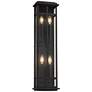 2_Possini Euro Metrix 30" Black 4-Light Rectangular Outdoor Wall Light