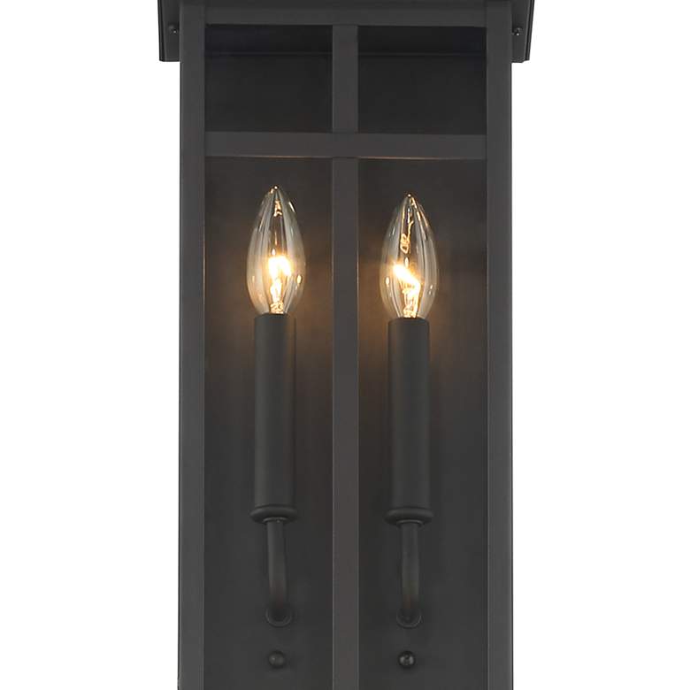 Image 3 Possini Euro Metrix 30" Black 4-Light Rectangular Outdoor Wall Light more views