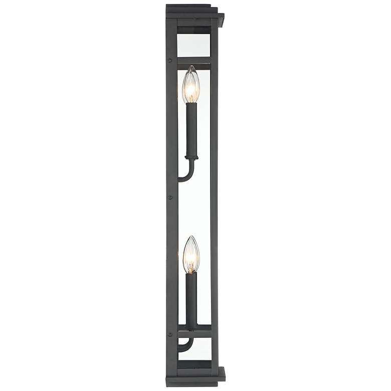 Image 7 Possini Euro Metrix 30" Black 4-Light Rectangular Outdoor Wall Light more views