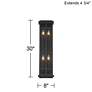 Possini Euro Metrix 30" Black 4-Light Rectangular Outdoor Wall Light