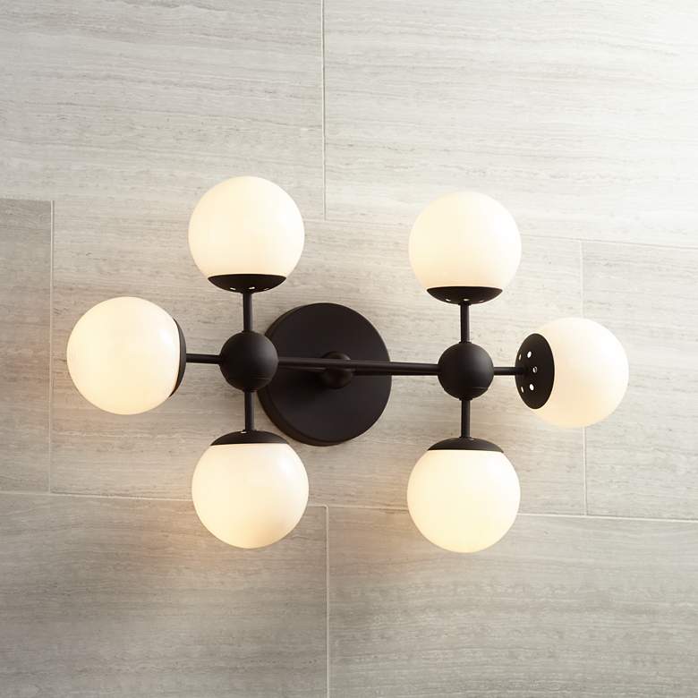 Image 1 Possini Euro Metro 24 1/2 inchW Dark Brown 6-Light Fixture