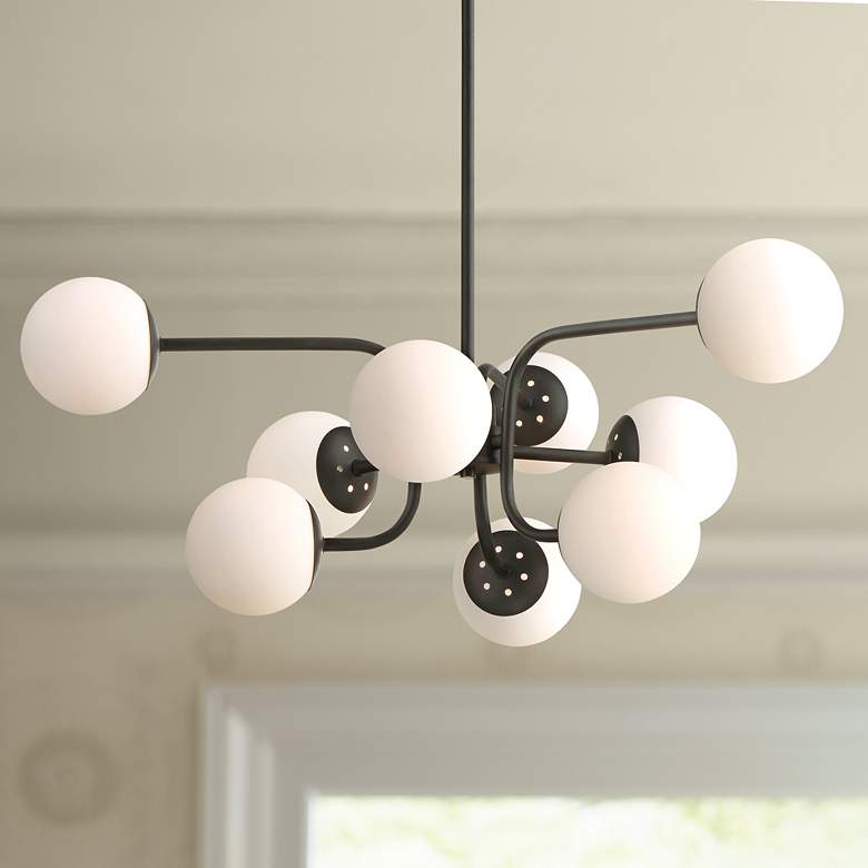 Image 1 Possini Euro Metro 25" Wide 9-Light Dark Brown Chandelier