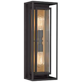 Image2 of Possini Euro Metropolis 22" High Black and Gold Outdoor Wall Light