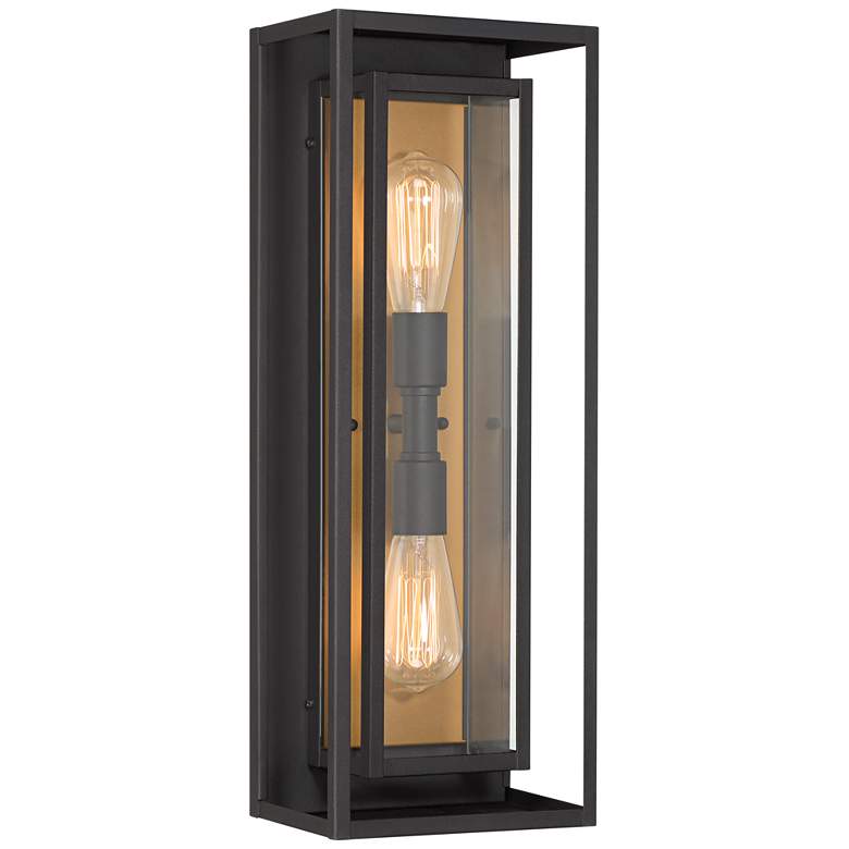 Image 2 Possini Euro Metropolis 22 inch High Black and Gold Outdoor Wall Light