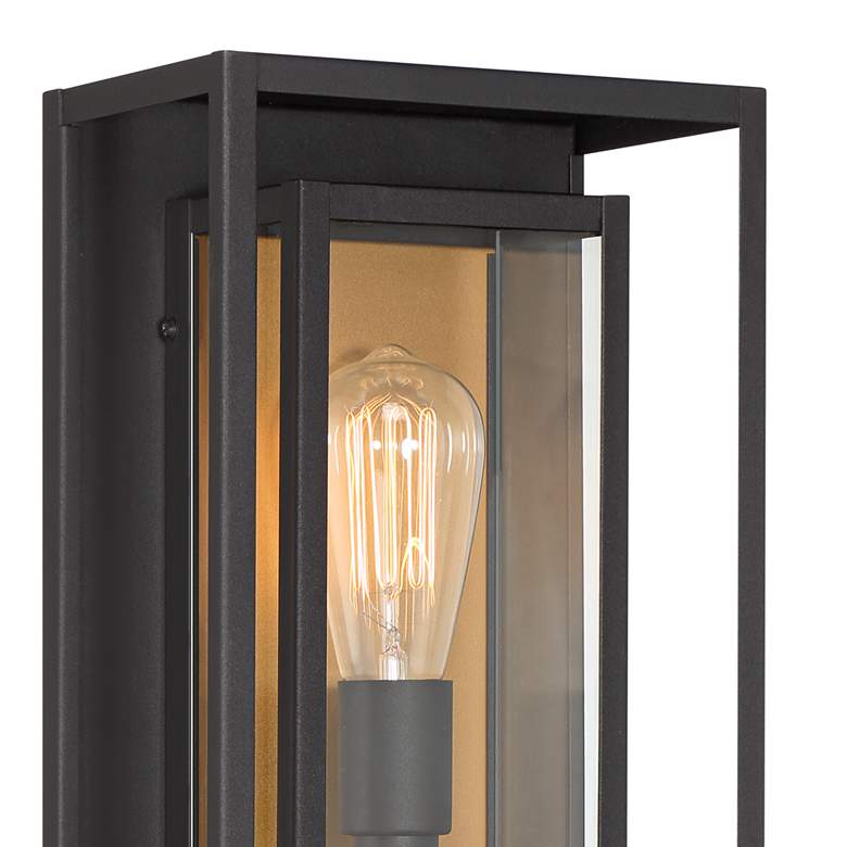 Image 3 Possini Euro Metropolis 22" High Black and Gold Outdoor Wall Light more views