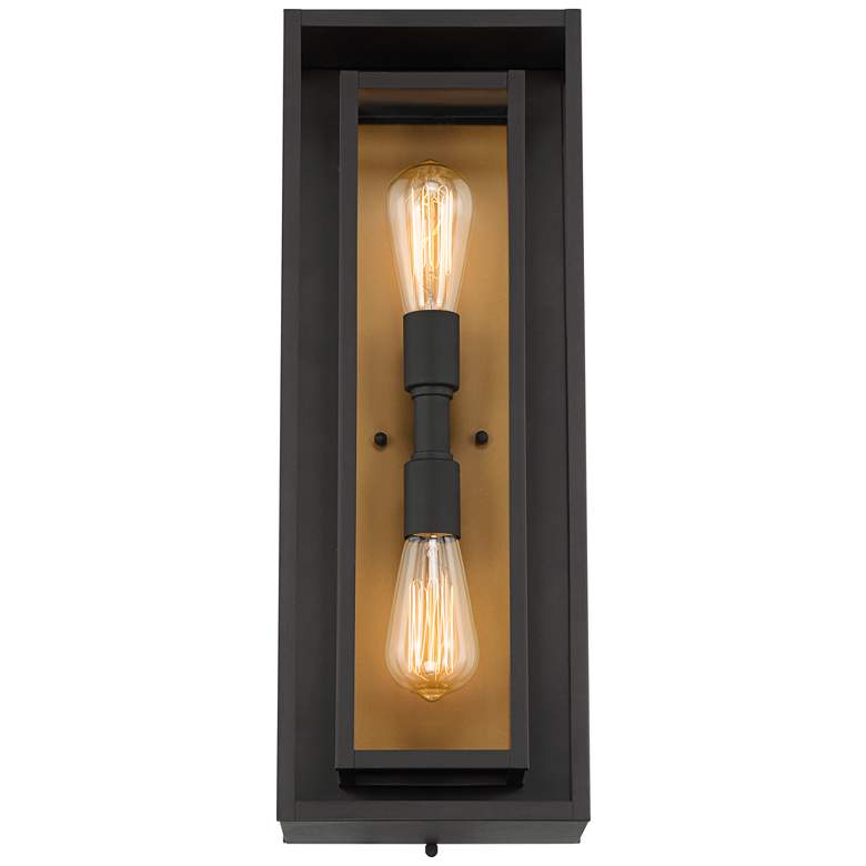 Image 4 Possini Euro Metropolis 22" High Black and Gold Outdoor Wall Light more views