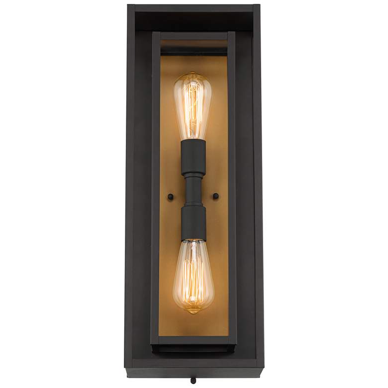 Image 5 Possini Euro Metropolis 22" High Black and Gold Outdoor Wall Light more views