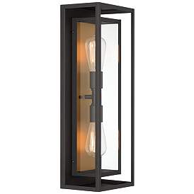 Image5 of Possini Euro Metropolis 22" High Black and Gold Outdoor Wall Light more views