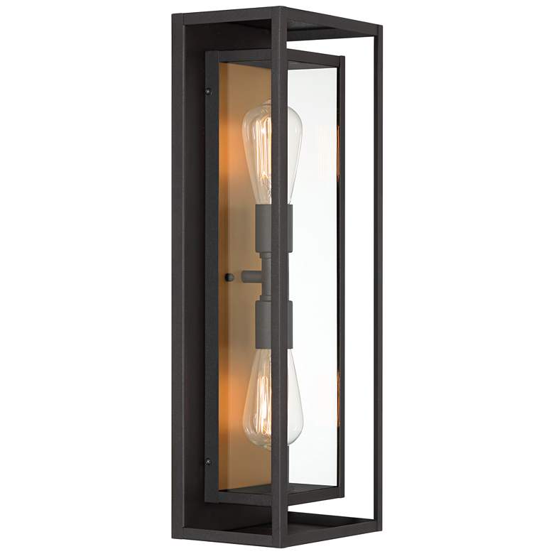 Image 5 Possini Euro Metropolis 22" High Black and Gold Outdoor Wall Light more views