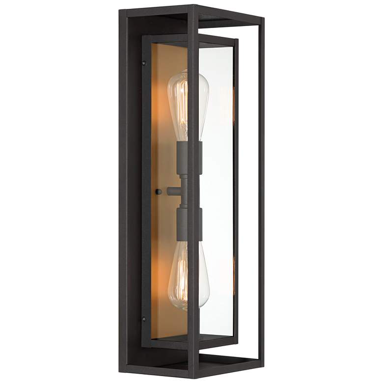 Image 6 Possini Euro Metropolis 22" High Black and Gold Outdoor Wall Light more views