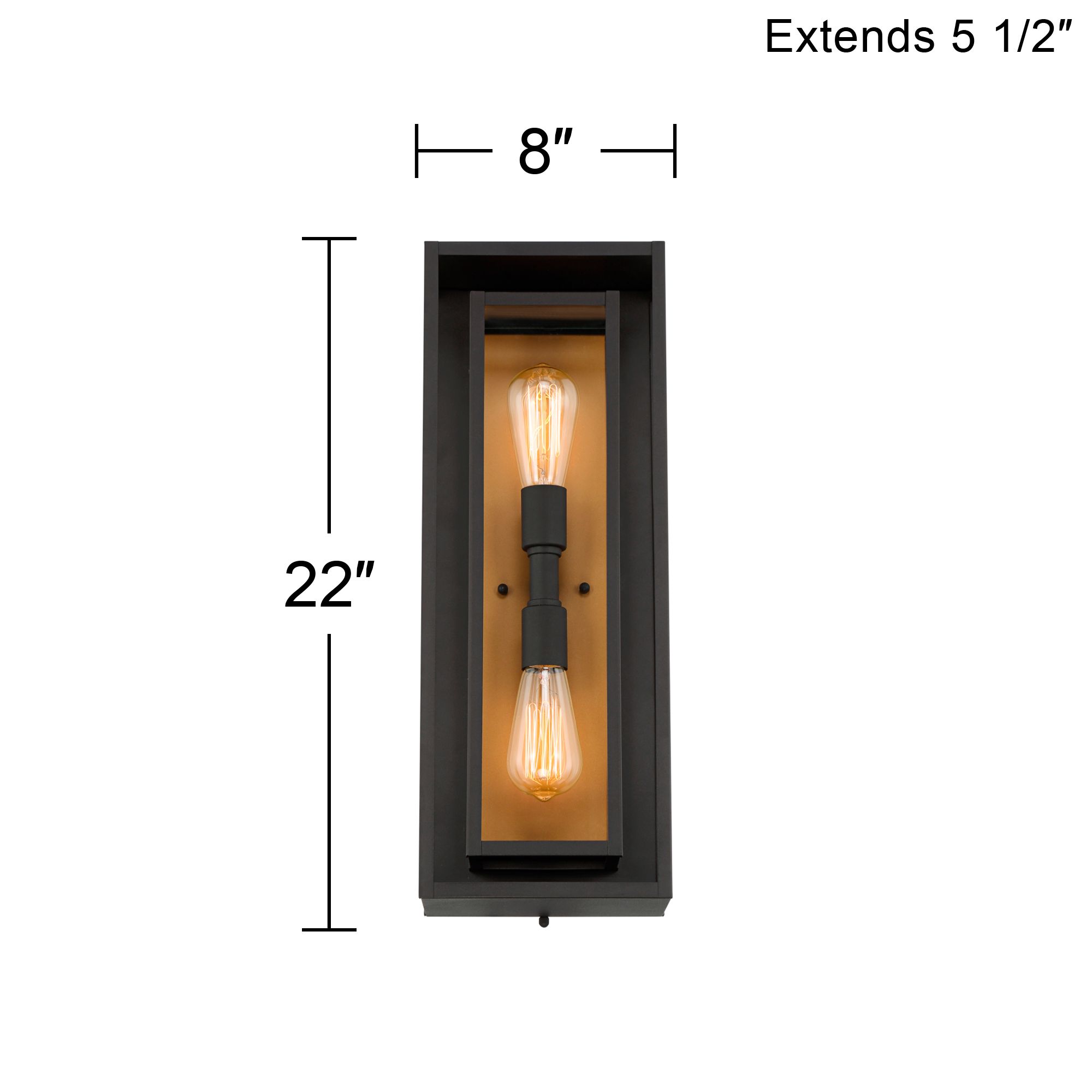 Possini Euro Metropolis 22" High Black and Gold Outdoor Wall Light in scene