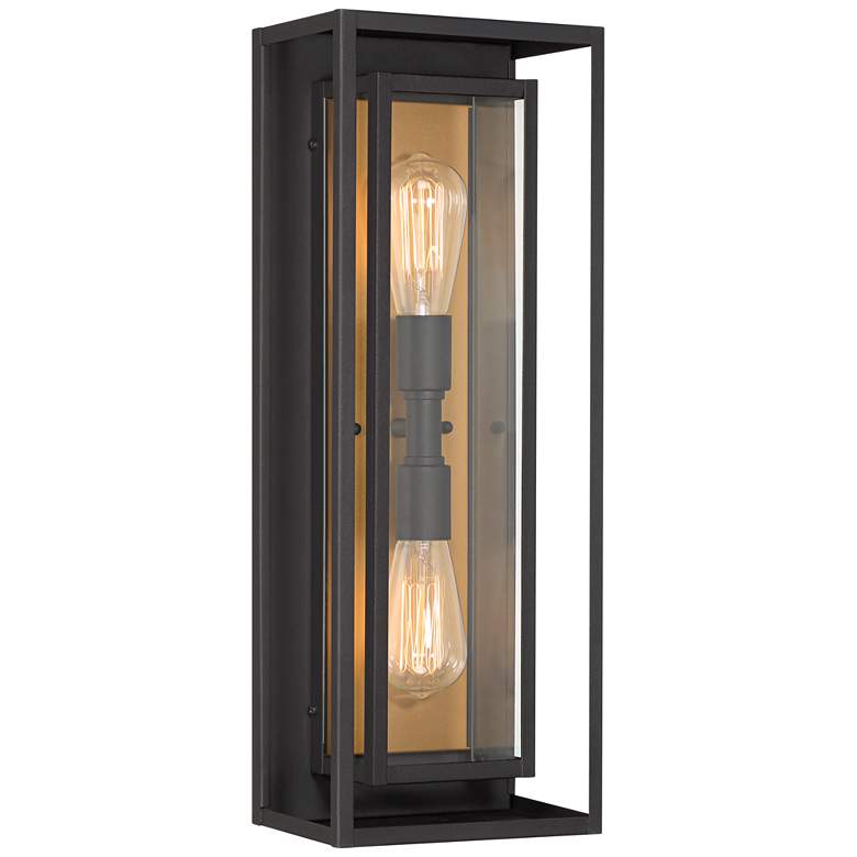 Image 2 Possini Euro Metropolis 22" High Black Gold Modern Wall Sconce